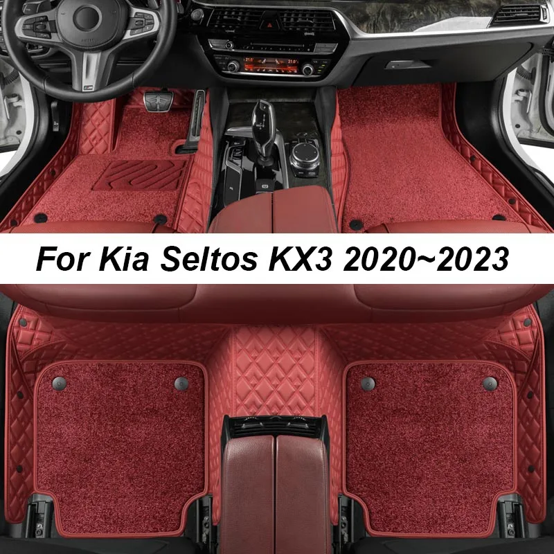 

Custom Luxury Floor Mats For Kia Seltos KX3 2020~2023 NO Wrinkles Car Mats Accessories Interior Replacement Parts Full Set