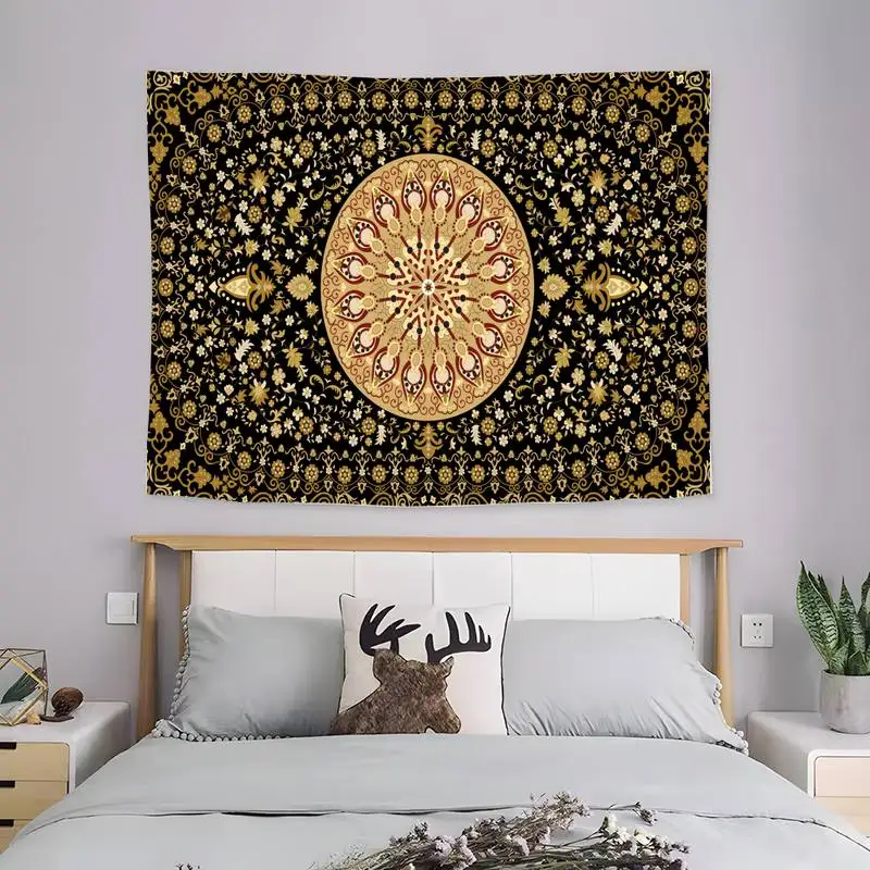 

Настенное украшение на окно, комнатный гобелен, одеяло с завязкой, украшение для дома, спальни, гостиной, фон с принтом, подвесная ткань