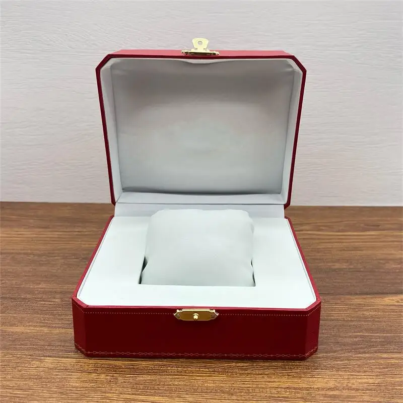 Factory Supplier Wholesale Luxury Original Red Watch Box With Booklet And CD Can Custom Card AAA Watches Gift Cases