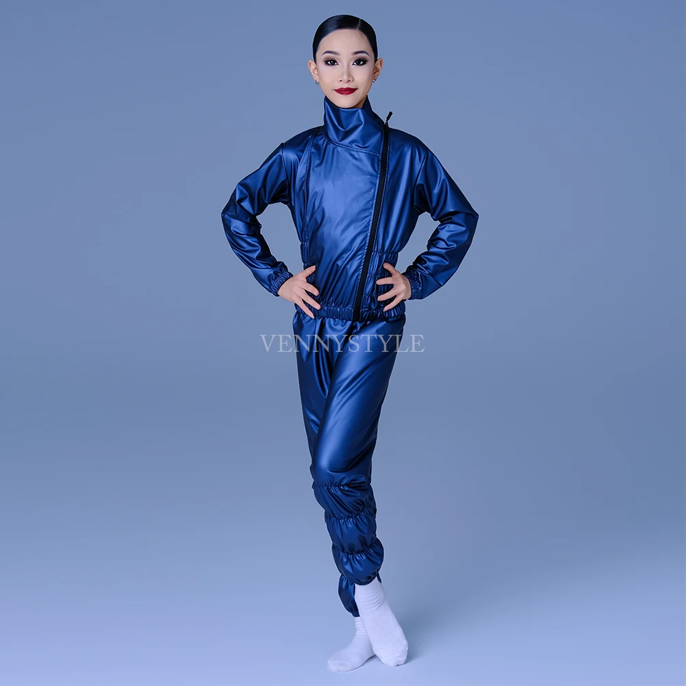 Фото Спортивный костюм для латинских танцев Vennystyle, тренировочный костюм для танцев для девочек, специальный спортивный спортивный костюм со скакалкой №5