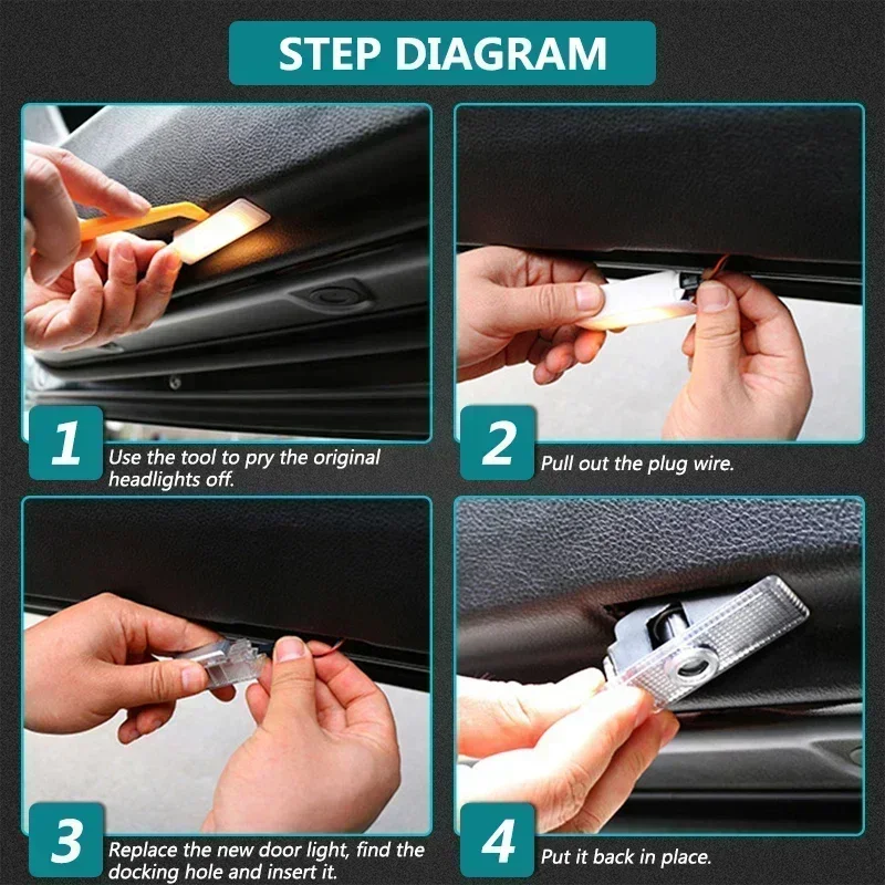 2 шт. светодиодный проектор с логотипом для Tesla Model Y 3 S X ультра-яркий Welcome Light