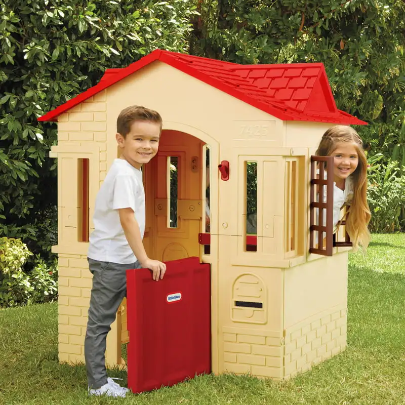 

Cottage Playhouse with Working Door, Windows, and Shutters - Tan