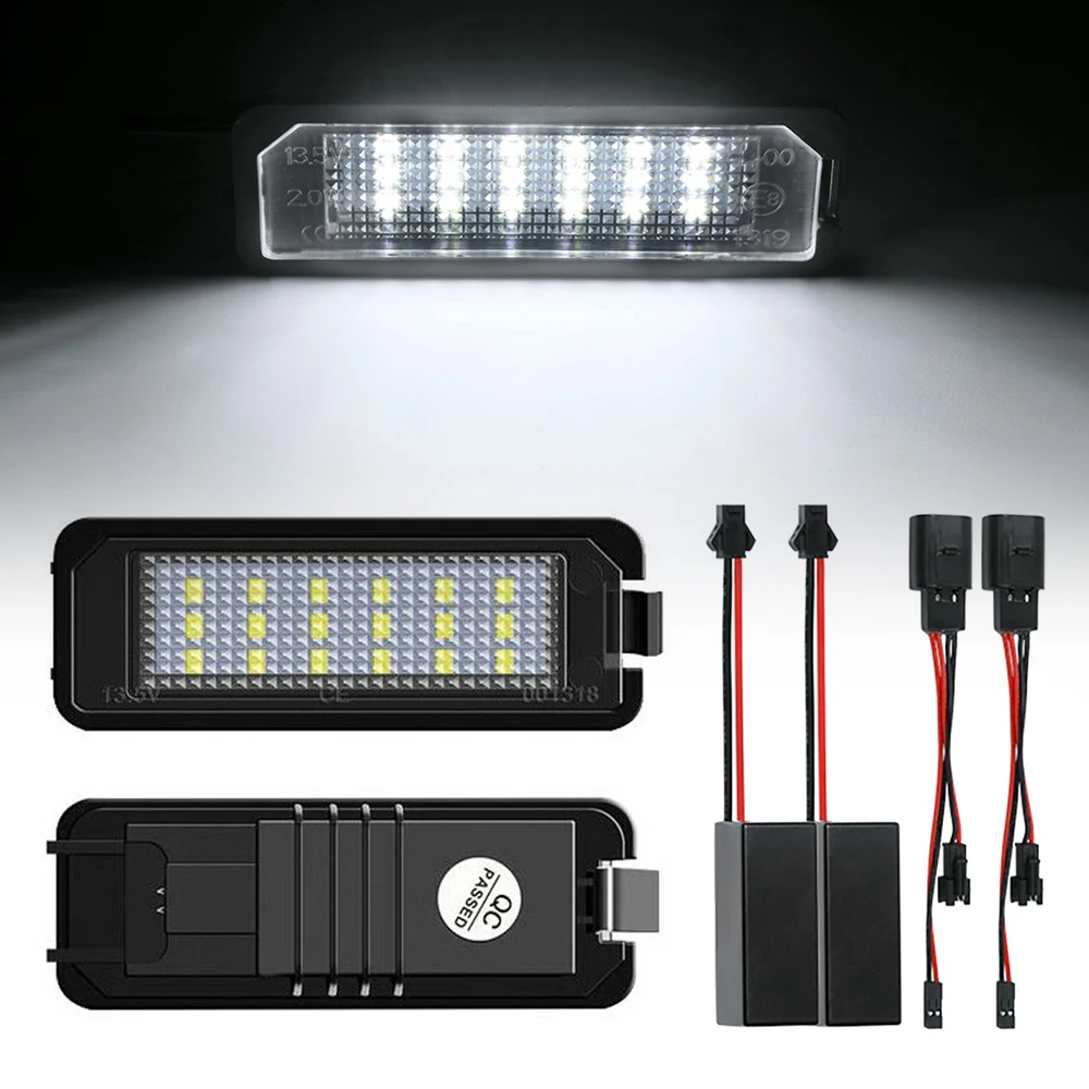 

2 шт., автомобильные лампы для номерного знака Seat Leon MK2 MK3 Altea Ibiza MK4 MK5 Toledo Exeo Skoda