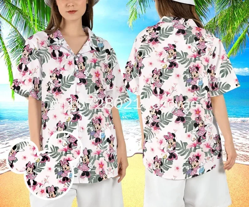 Новая гавайская рубашка с изображением коллекции Disneyland мужская пуговицами Микки