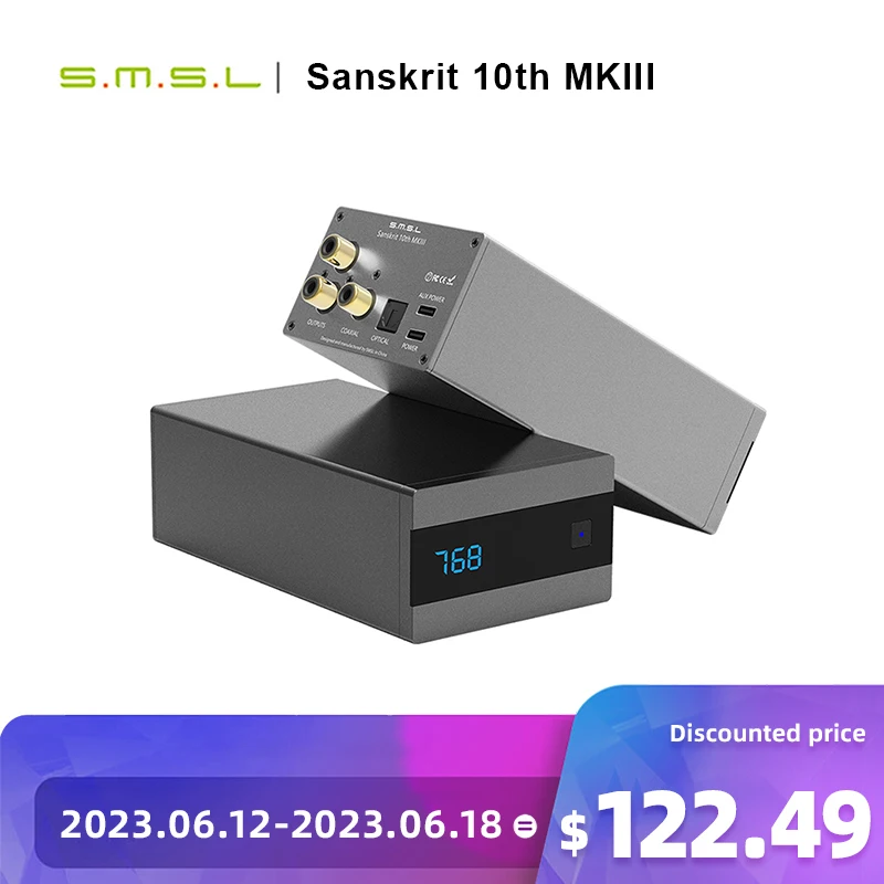 SMSL Sanskrit 10th MKIII HiFi Audio DAC USB AK4493S DSD512 XMOS Optical Spdif Coaxial Input 32Bit 768KHZ clock Desktop Decoder