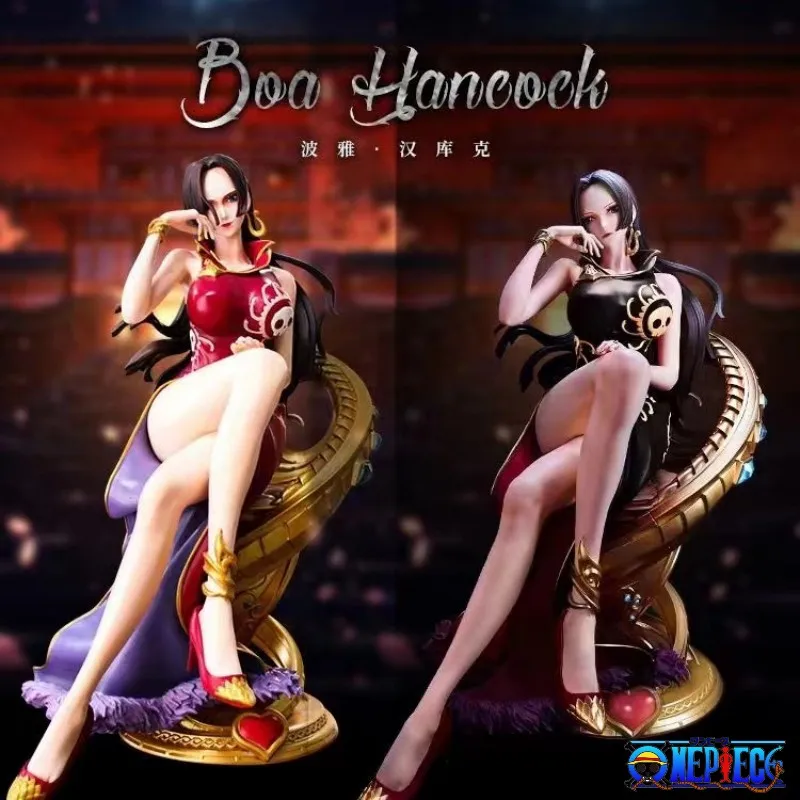 

21cm Anime One Piece Luffy Boa Hancock Cheongsam Sitting Posture Sexy Figure Pvc Model Toys Doll Collectible Ornaments Gift