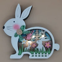 hot selling easter colorful rabbit lighting ornament flowers butterfly led home holiday craft decorations