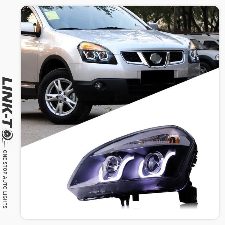 

Для Nissan 2008, 2009, 2010, 2011, 2012-2015, фары Qashqai в сборе, модификация, U-образная фара «ангельские глазки», аналогичная ксеноновая линза