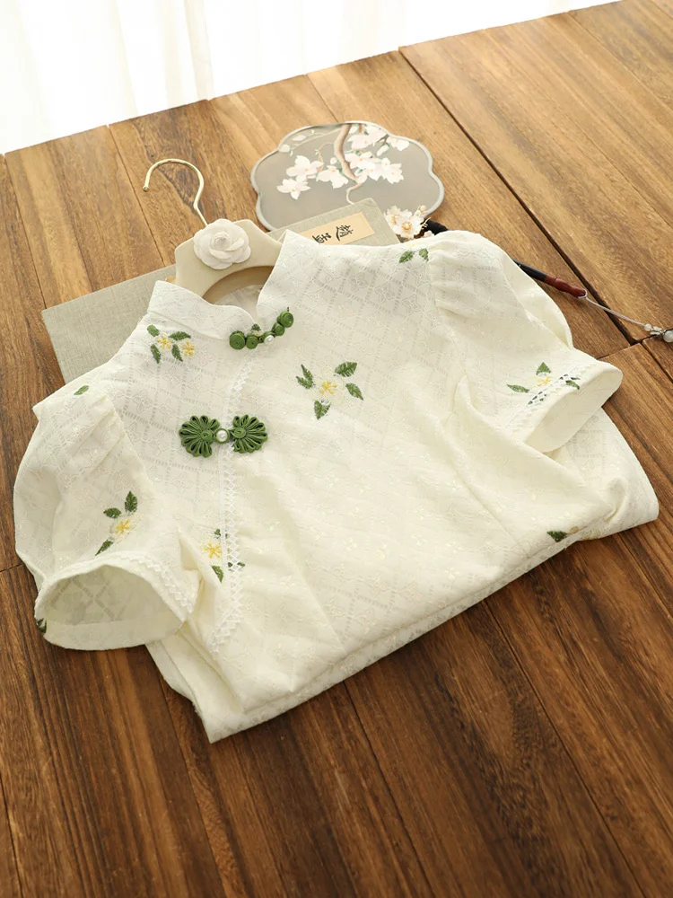 

Женское кружевное платье с вышивкой, Элегантное Длинное платье большого размера 3XL в традиционном китайском стиле с коротким рукавом и цвет...