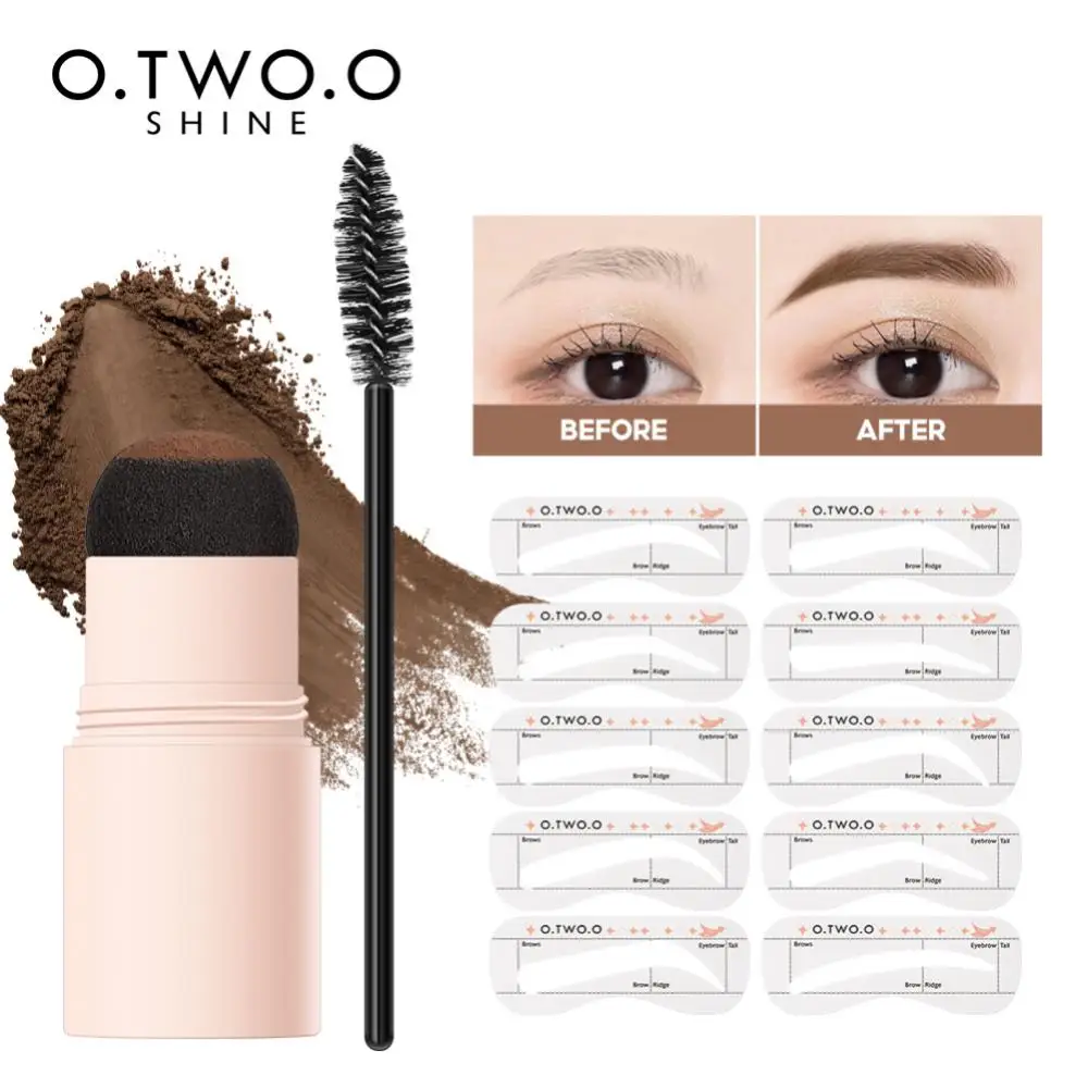 

Eyebrow Stamp One Step Shaping Eyebrow Powder Stencil Kit Eyebrow Enhancer 3 Colors Hairline Powder Eyebrow Brushes
