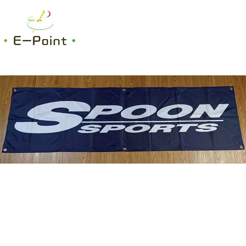 130GSM 150D Material Japan Spoon Sports Flag Car Banner 1.5ft*5ft (45*150cm) Size for Home Flag Indoor Outdoor Decor yhx095