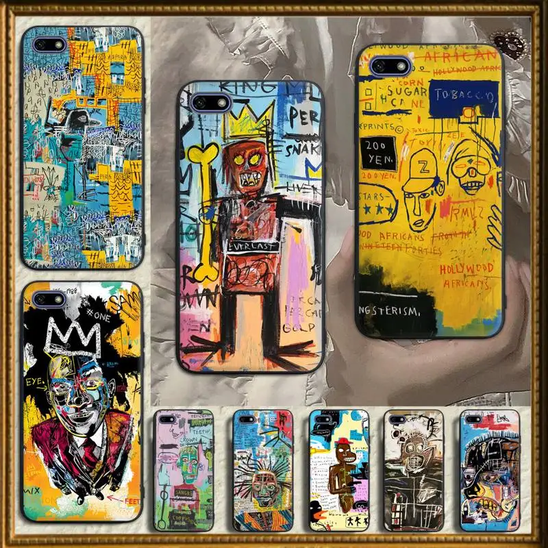 

Jean Michel Basquiat Art Graffiti Phone Case for Huawei P40 P30 P20 P10 P9 P8 pro lite Plus P SMART 2019 P9 lite Fundas cover
