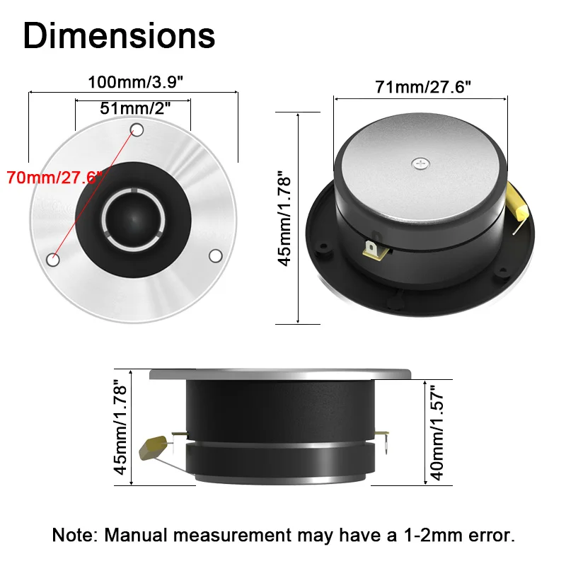 2 шт. 3 9-дюймовый алюминиевый высокочастотный динамик Super Bullet автомобильные