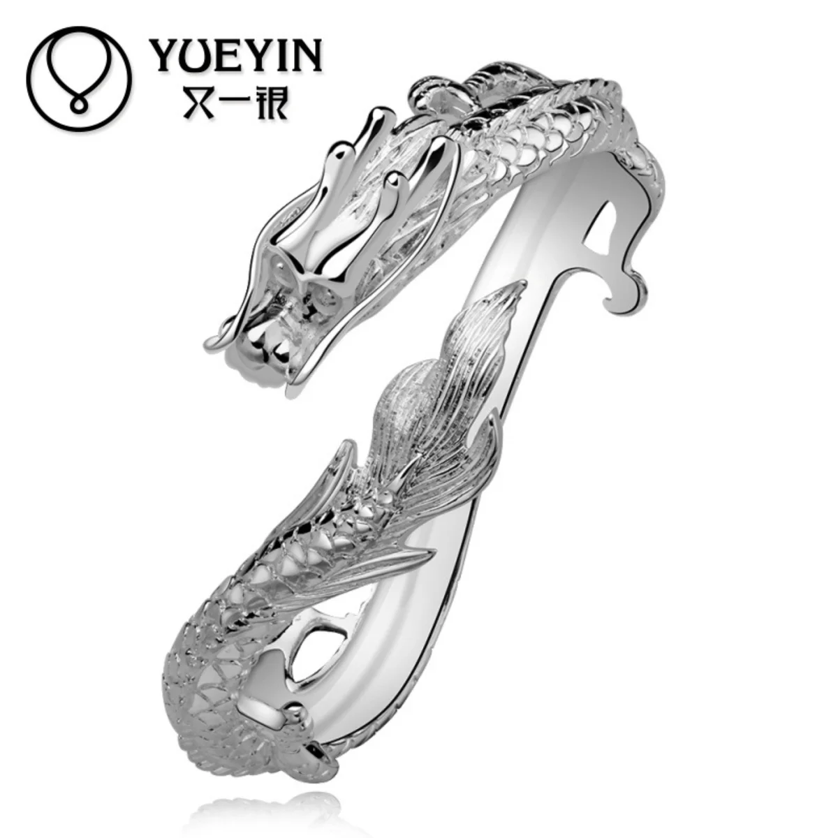 

Noble and Luxury Chinese Style White Dragon Bracelet Auspicious Jewelry National Style Opening Hand Jewelry New Year Gift