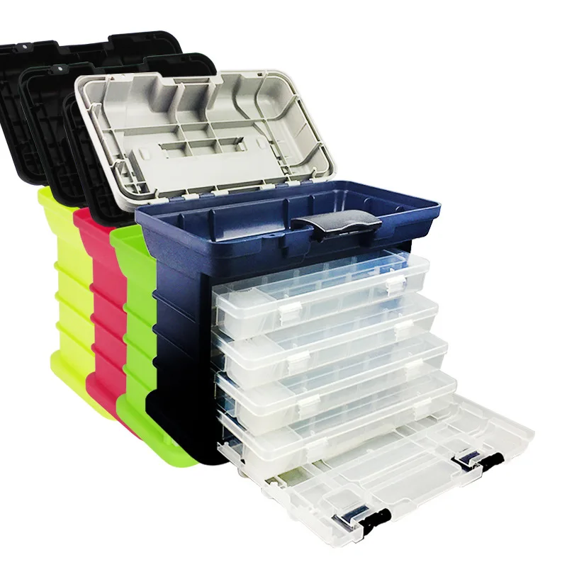 

27*17*26cm 1.5kg Fishing Box 4 Layer Road Box Tool Fishing Lure Box Tackle Box Road Fishing Box Suitcase