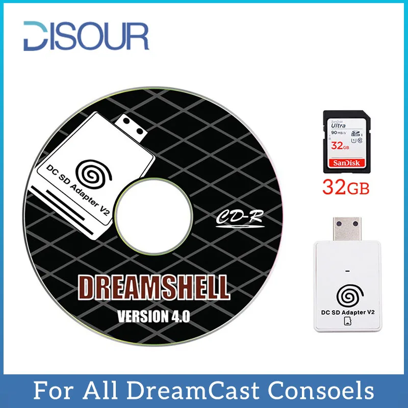 DISOUR Original V2 Adapter DreamShell Boot Loader With CD SD/TF Card Adapter Reader for SEGA Dreamcast DC Game Console