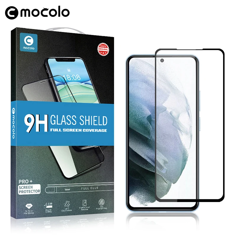 Защитная пленка для экрана Samsung S22 Mocolo Plus полностью склеенная клейкая из