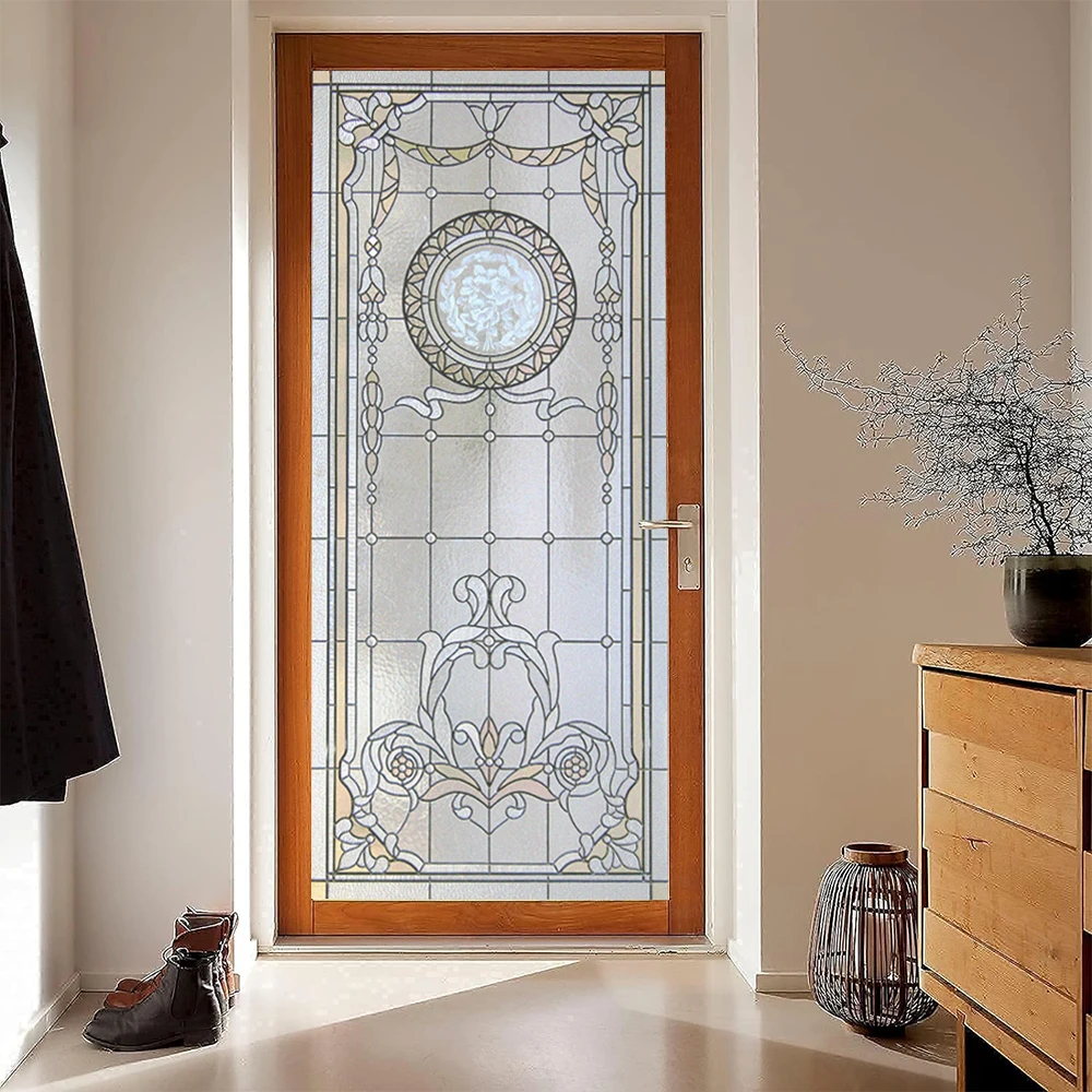 Матовая пленка для окон в европейском стиле не клеящаяся статическая