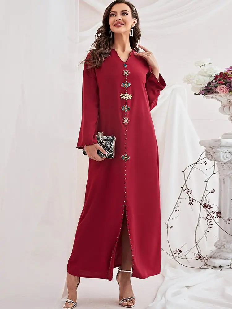 Рамадан ИД Мубарак абайя Турецкая одежда Djellaba женское длинное мусульманское платье для женщин Caftan Marocain Caftan молитвенная одежда