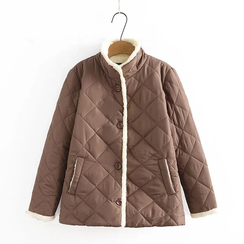 

2023 Winter Lamb Fur Women Jacket Warm Plus Velvet Thick Short Jacket Female Casual Cotton Basic Coats Parka Tops Outerwear