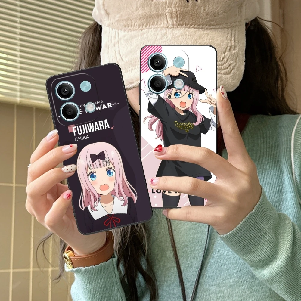 Чехол для мобильного телефона Kaguya Sama Chika Xiaomi Redmi Note 13 12 11 10 9 8 7 6 S A Pro Lite Plus 5G черный