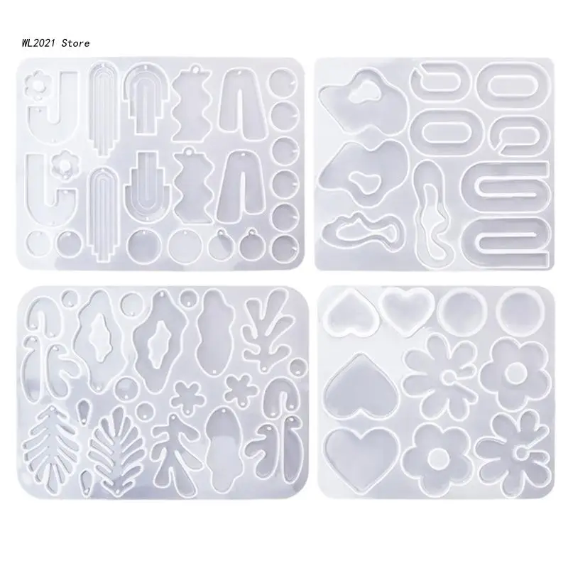 

4Pcs Earrings Pendant Molds Pendant Decoration Multiple Styles Irregular Mold
