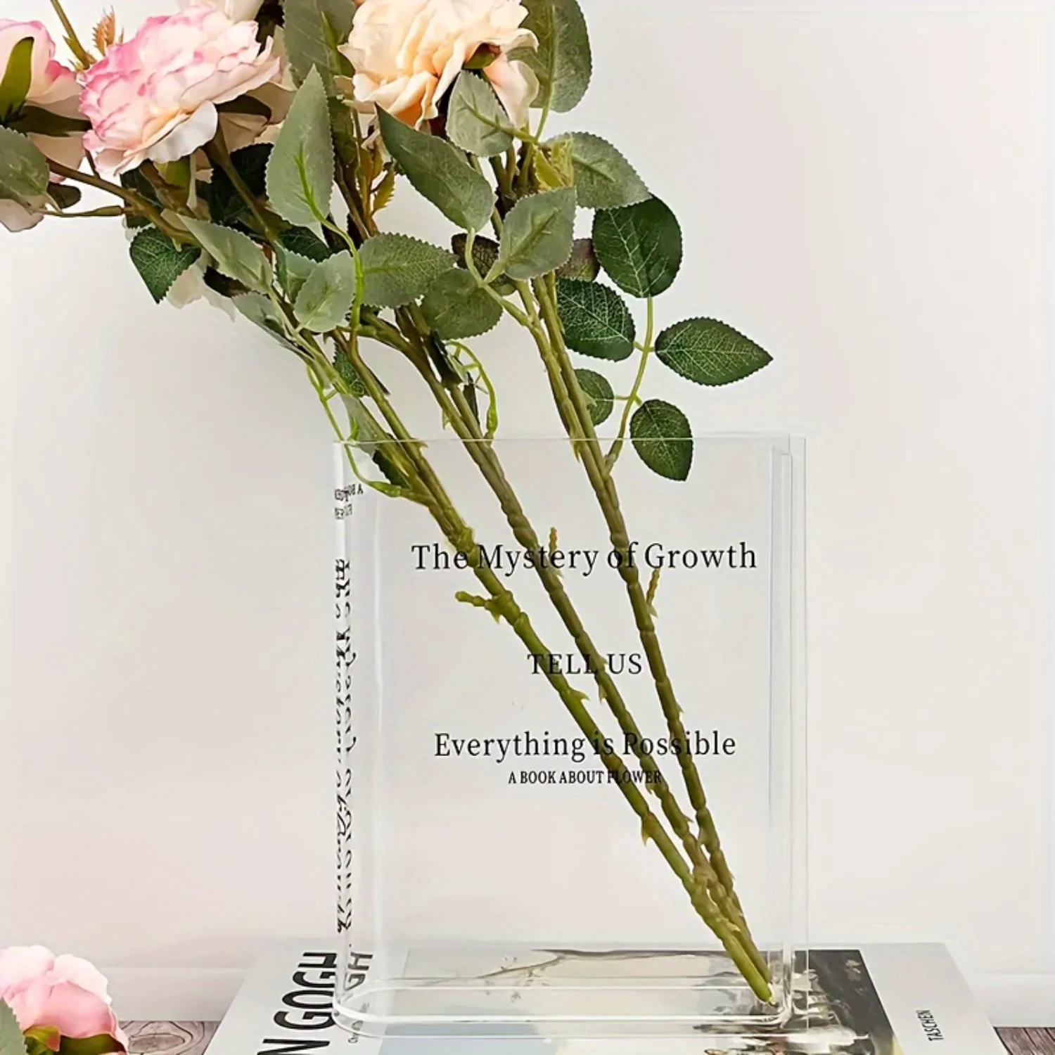 Ваза в форме книги прозрачный гидропонный цветочный декор для любителей книг.