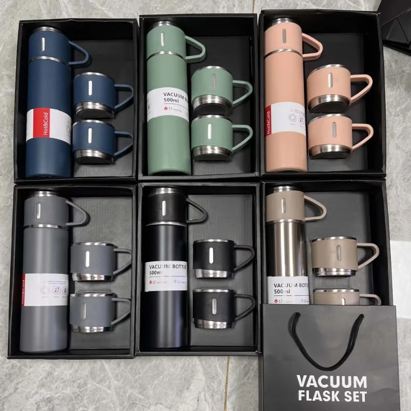 Cup Set Of Wine Beer Coffee 500ml Insulated Travel Mug Business Water Bottle