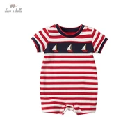 dave bella summer new born baby boys fashion cartoon striped jumpsuits infant toddler clothes children romper 1 piece db17271
