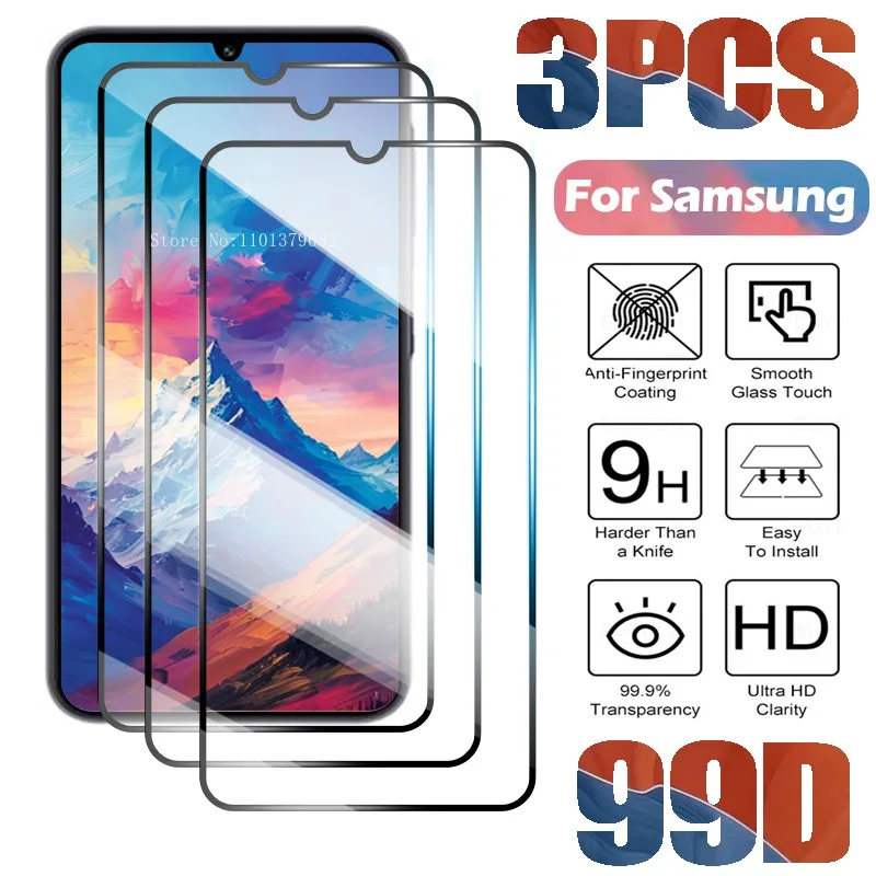 Закаленное стекло 3 шт. для Samsung Galaxy A04S A14 4G A34 A54 5G A05 A55 Защита экрана F12 F13 F11 F19 F21 F41