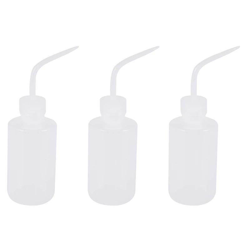 

3X 250ML 8OZ Capacity Tattoo Wash Clear White Plastic Green Soap Squeeze Bottle