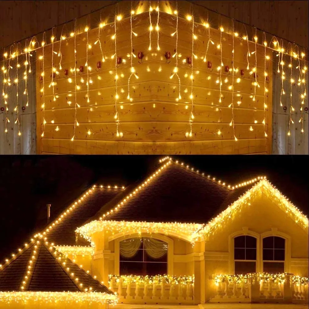 Christmas Lights Curtain String Light Waterfall Outdoor Decoration 5M Droop 0.4-0.6m Fairy Led for Garden Party Holiday |