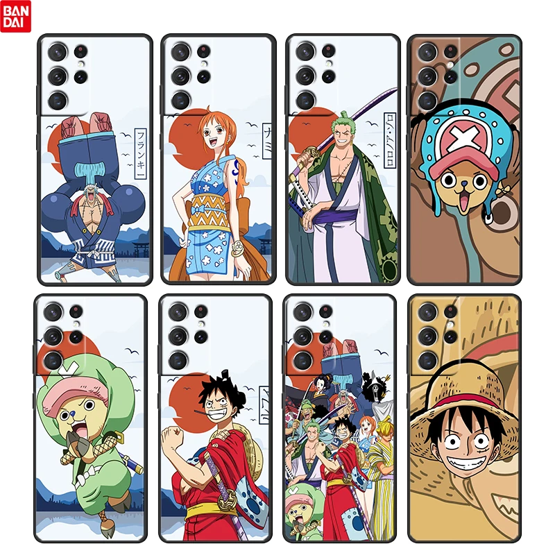 

One Piece Hot Anime For Samsung Galaxy S22 S21 S20 Ultra Plus Pro S10 S9 S8 S7 4G 5G Soft Silicone Black Phone Case Funda Coque