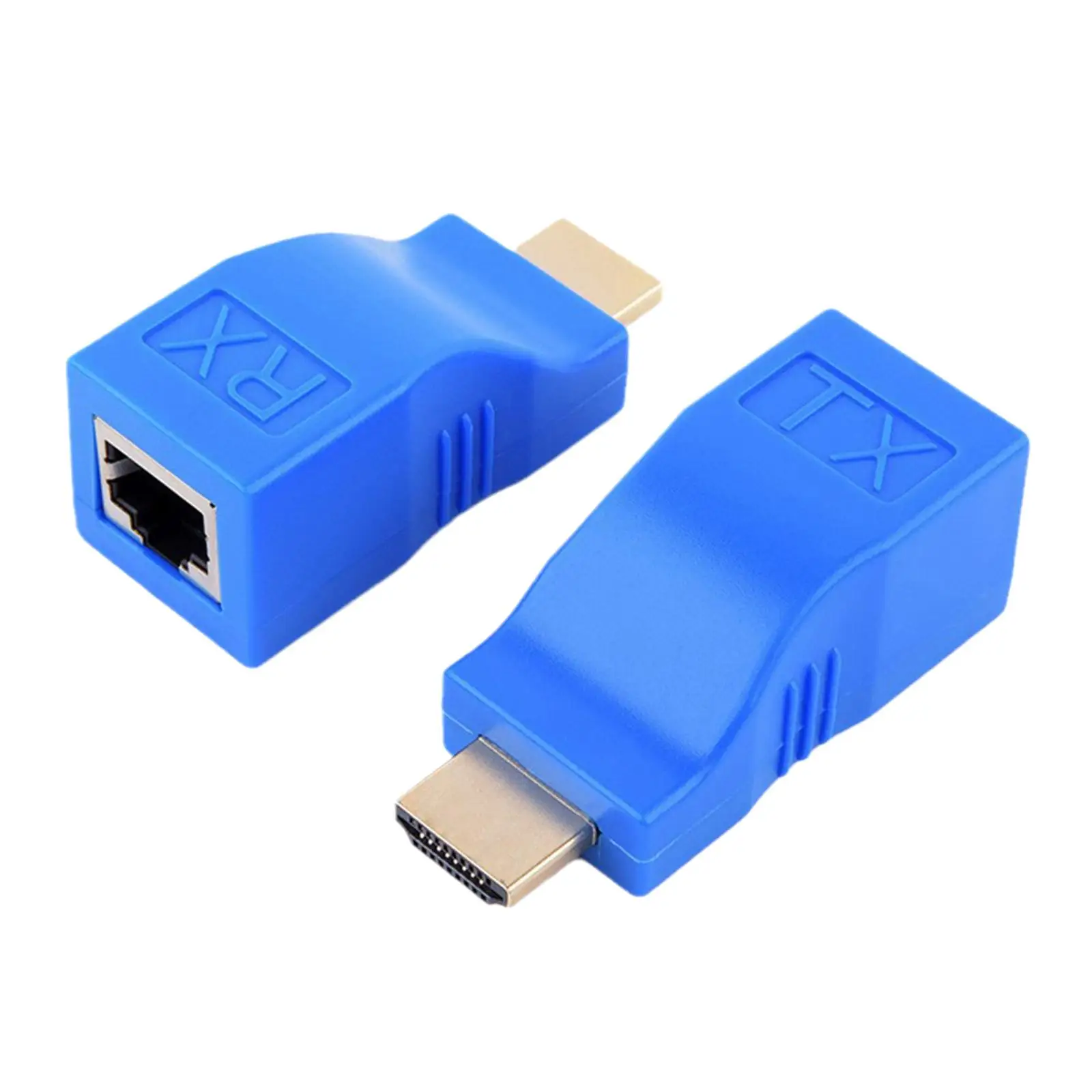 Комплект из 2-х HDMI-RJ45 адаптеров для передачи данных по Ethernet, 30 м, без потерь, однокабельный удлинитель HDMI-RJ45 Cat5e6, конвертер HDMI в RJ45 для HDTV STB (art.: 3920d800a7fca) - 3920d800a7fca