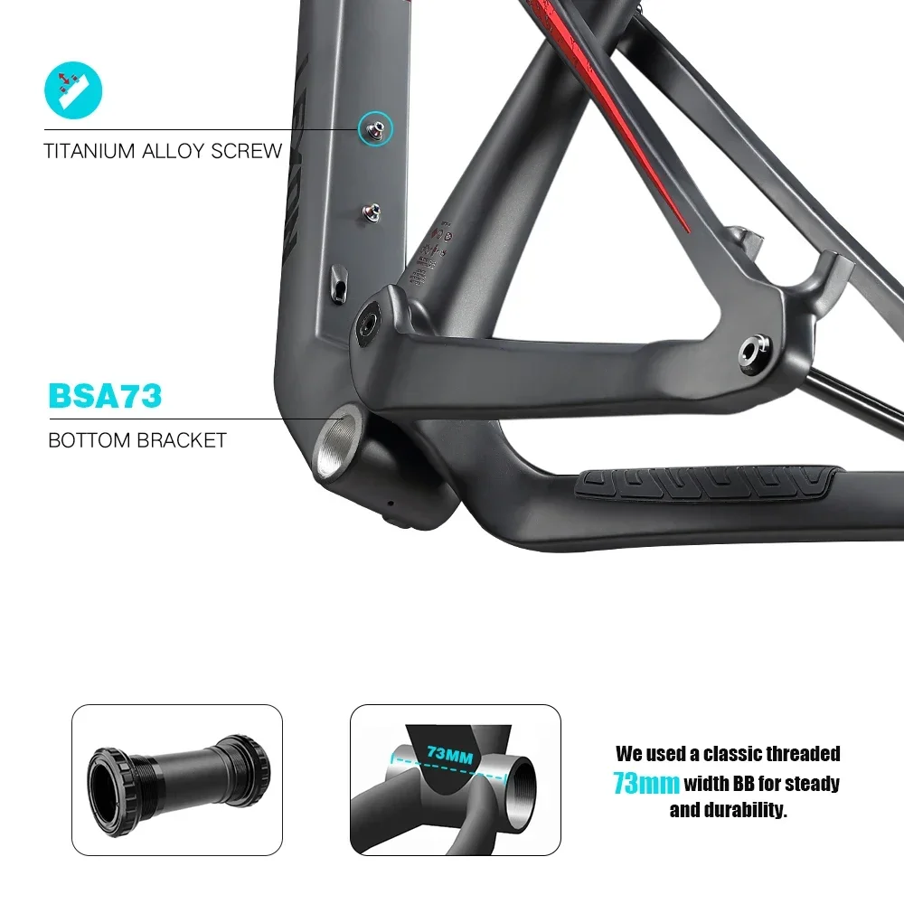 Фото Рама LEXON 29er T1000, карбоновая рама, полная подвеска, рама MTB, рамы для горного велосипеда, DH, велосипедный горный велосипед, часть велосипеда №3