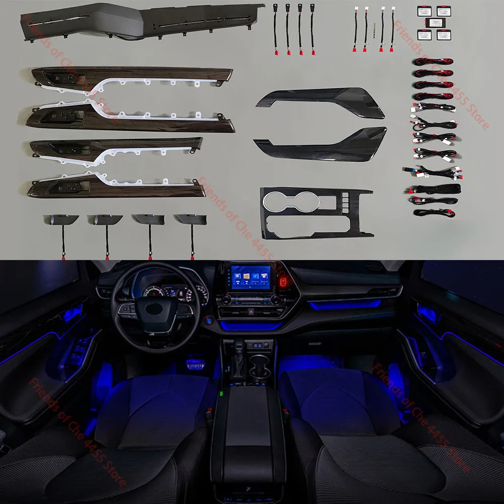 

Для Crown kluger 2022 64-цветный светодиодный окружающий свет, центральный контрольный светильник, освещение двери, атмосферная лампа, оригинал