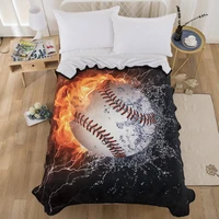 lightning baseball flannel blanket throw blanket sports ball home picnic high density super soft