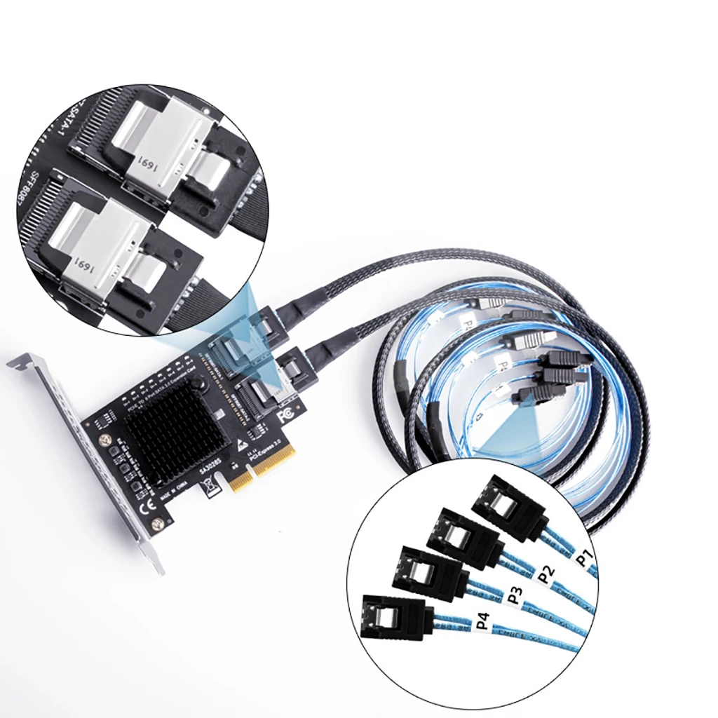 Mini SAS SFF-8087 SATA 3 III 0 к PCI e Express адаптер карты PCI-e SFF8087 miniSAS/SATA3.0 карта расширения