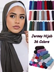 180x80 см, трикотажная ткань из модала и хлопка, шаль, простой эластичный мягкий тюрбан, головные повязки для женщин, исламские шарфы на голову