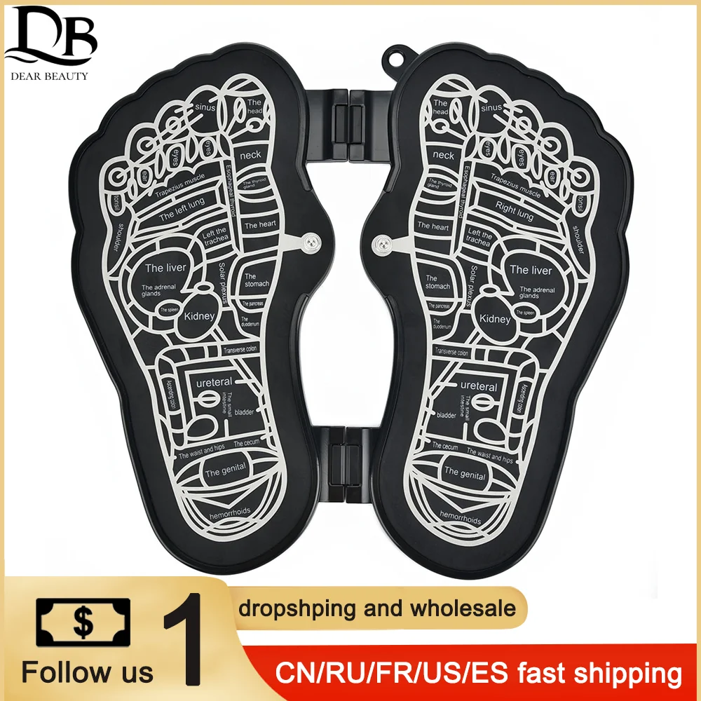

Electric EMS Foot Massager Pad Foldable Foot Massage Mat Feet Muscle Stimulator Improve Blood Circulation Relieve Pain Heatlth