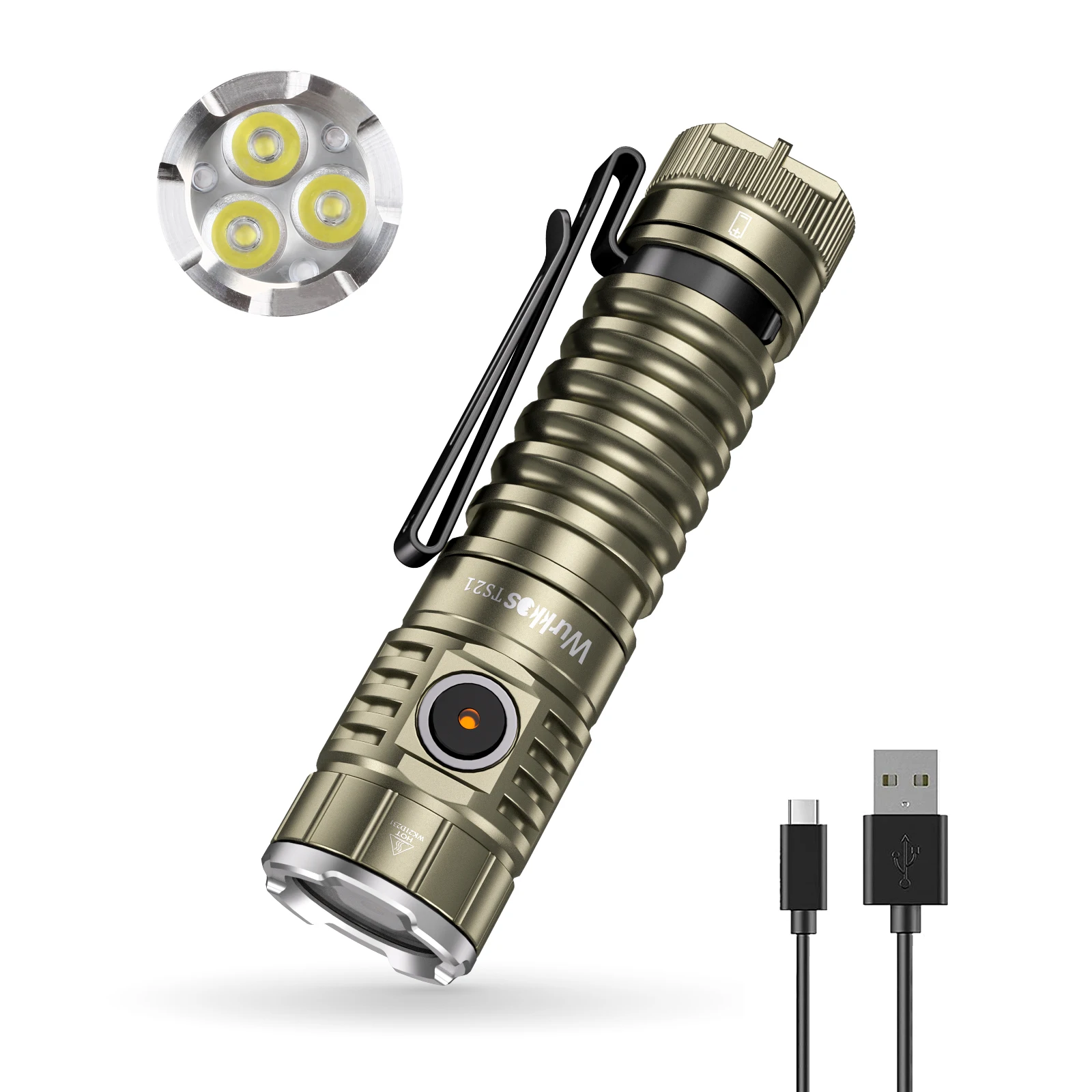 

Заряжаемый фонарик Wurkkos TS21, внешний аккумулятор 3500 лм, фонарь EDC 3 * SST20, эмиттер Anduril 2, магнитный хвост из нержавеющей стали для пеших прогулок