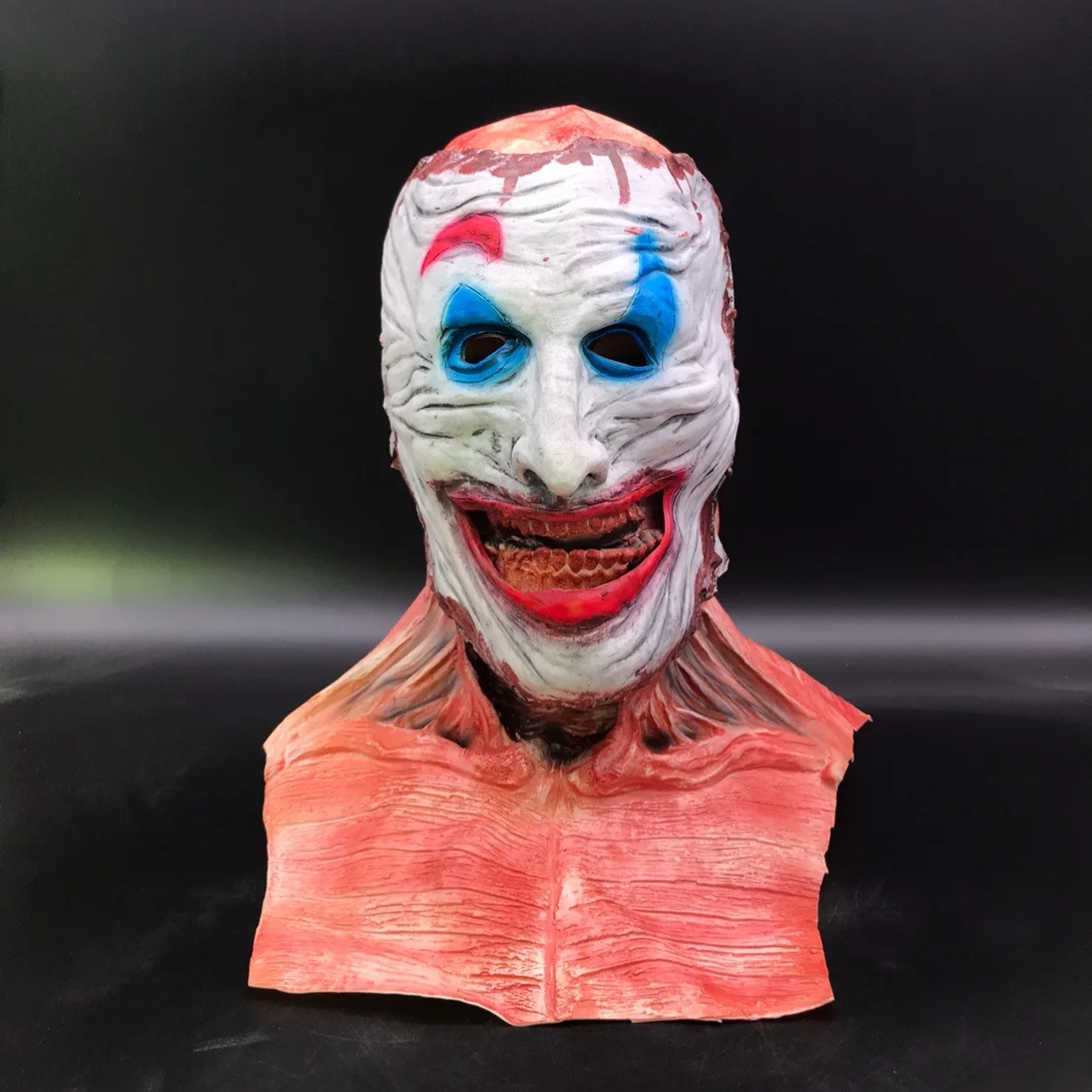 

Хэллоуин призрак рыцарь клоун ужас клоун может рвать открытый рот двойная латексная маска капюшон на все лицо ужасная маска украшение полн...