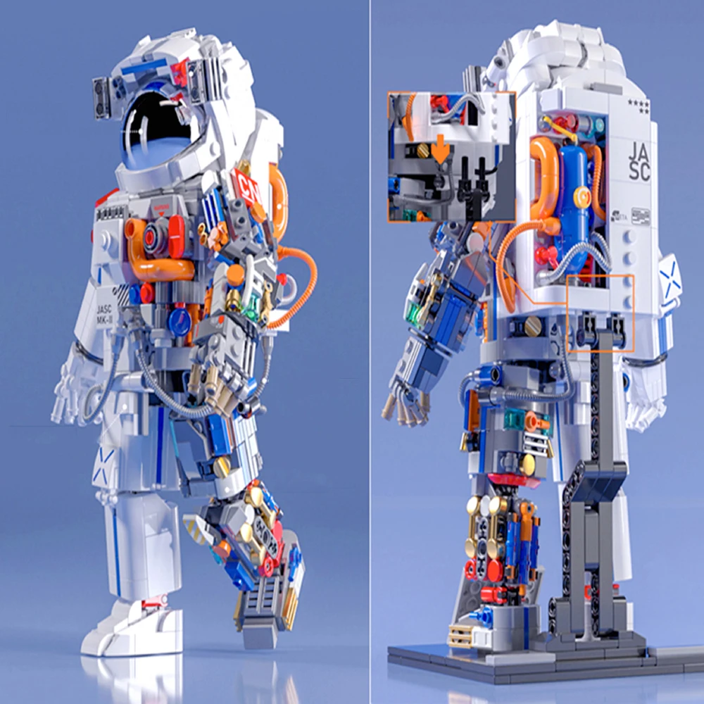 Двойной космонавт строительные блоки модель космонавта праздничный подарок