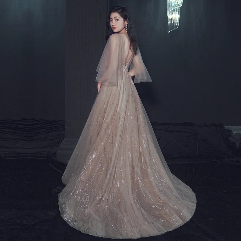 Banquet Host Evening Dress Women 2022 New Spring and Summer Annual Meeting Temperament Long Slim Fitting Performance Clothes |