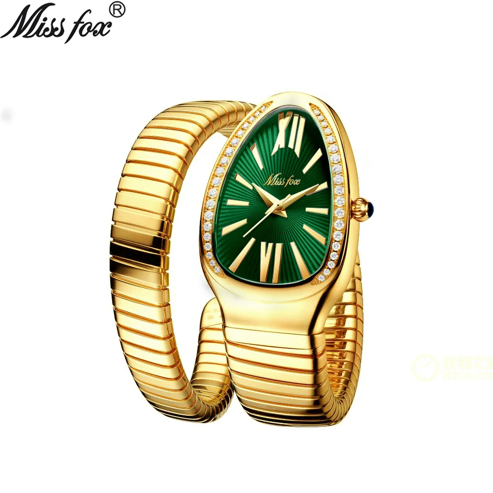 

MISSFOX Watches For Women Fashion Snake Head Ladies Quartz Watches Luxury Long Bracelet Women Watches Gold Relogio Feminino