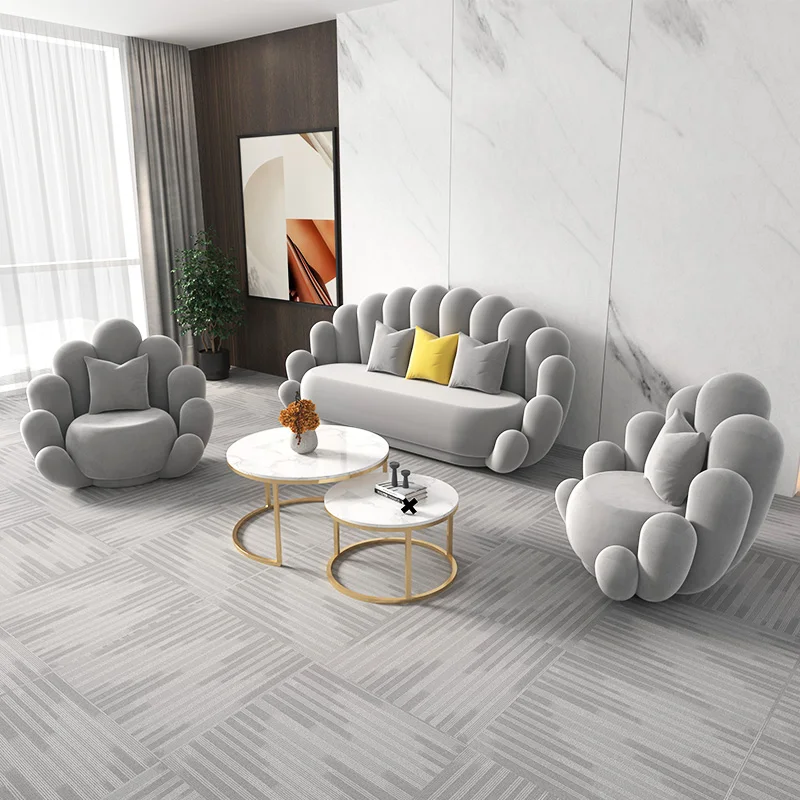

High quality fabric sofa living room modern simple house type net red sofa Nordic clothing store sofa muebles de la sala