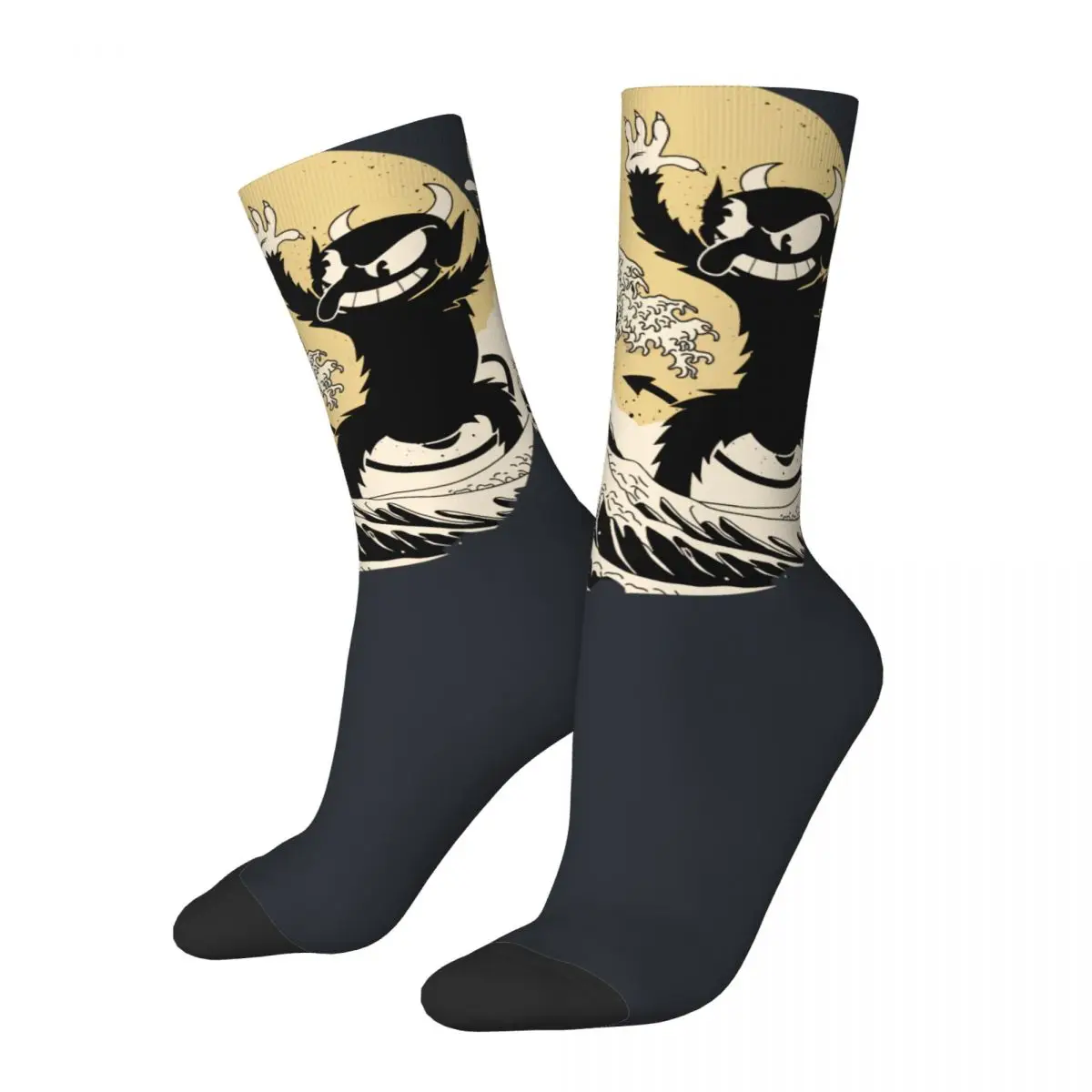 

Hip Hop Vintage The Great Retro Crazy Men's Socks Unisex Cuphead Mugman Game Street Style Seamless Printed Crew Sock Boys Gift