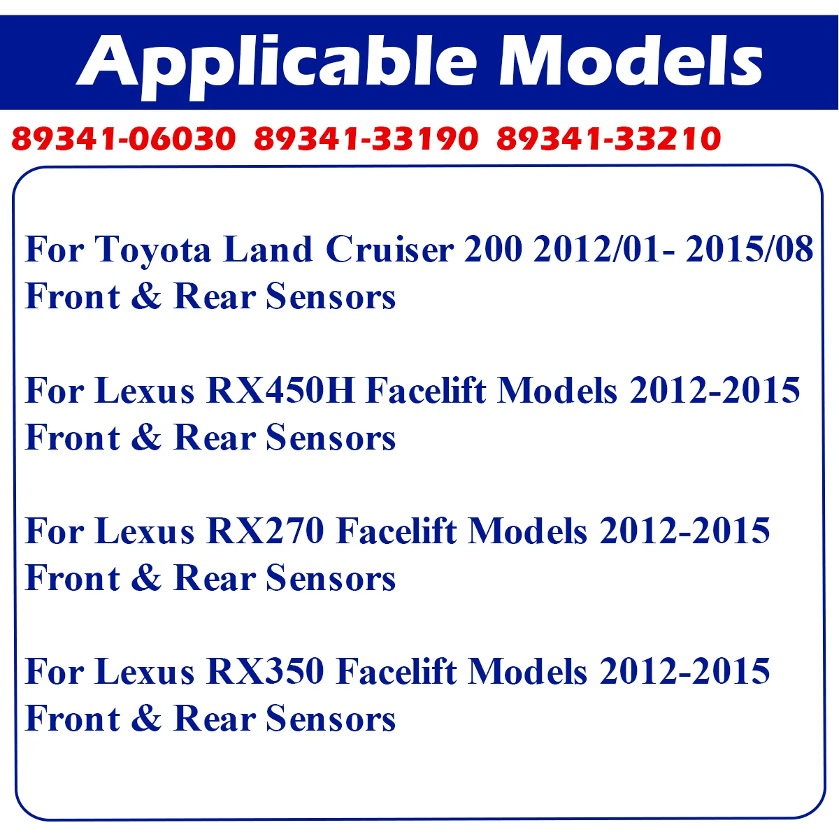 Фото 89341-33190-C0 черный PDC датчик парковки для Toyota Land Cruiser Lexus RX270 RX 350 RX450H 2012 2013 2014 2015 6Pin 89341-33210 №2