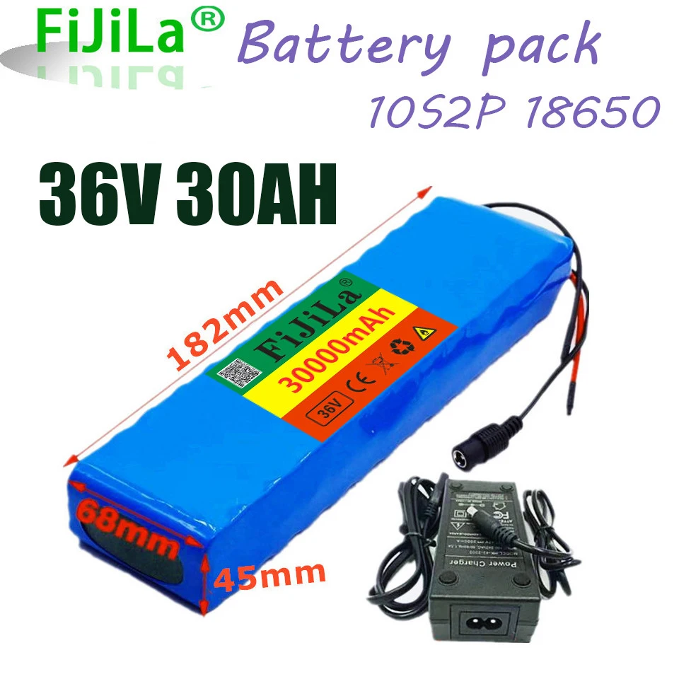 10S2P 36V 30Ah Battery ebike battery pack 18650 Li-Ion Battery 500W High Power and Capacity 42V Motorcycle Scooter with charger