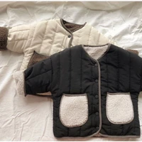 childrens clothing boys and girls baby 2022 new winter clothing winter lamb wool cotton coat